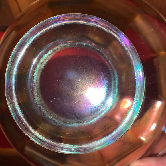 Beautiful Orange Iridescent Panel Carnival Bowl - Picture 5 of 5